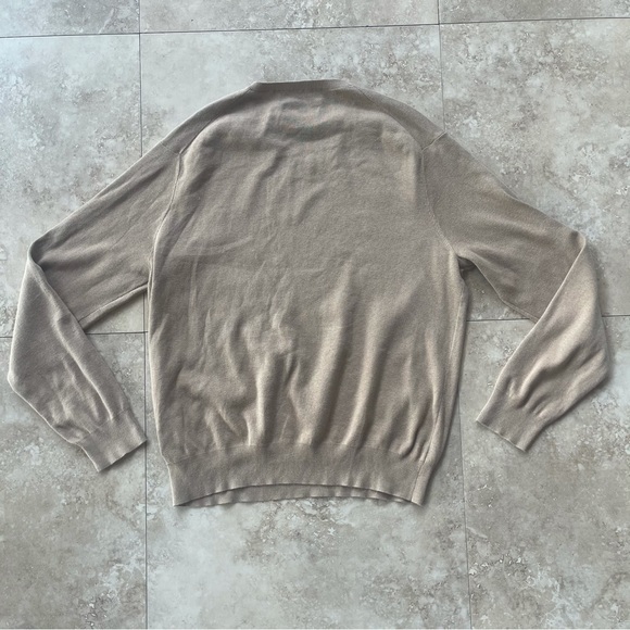 Polo by Ralph Lauren Tan Cream Nude Long Sleeve V Neck Sweater Men’s Size L. S - Picture 6 of 8